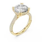 Luminary Round Brilliant Pavé-Set Solitaire Ring