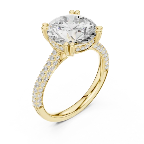 Luminary Round Brilliant Pavé-Set Solitaire Ring