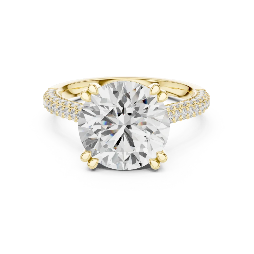 Luminary Round Brilliant Pavé-Set Solitaire Ring - Image 2