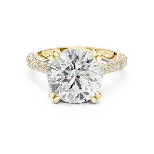 Luminary Round Brilliant Pavé-Set Solitaire Ring - Image 2