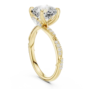 Luminary Cushion Cut Pavé-Set Solitaire Ring - Image 3