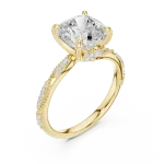 Luminary Cushion Cut Pavé-Set Solitaire Ring