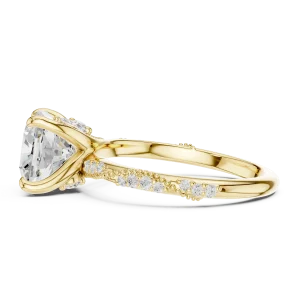 Luminary Cushion Cut Pavé-Set Solitaire Ring - Image 4