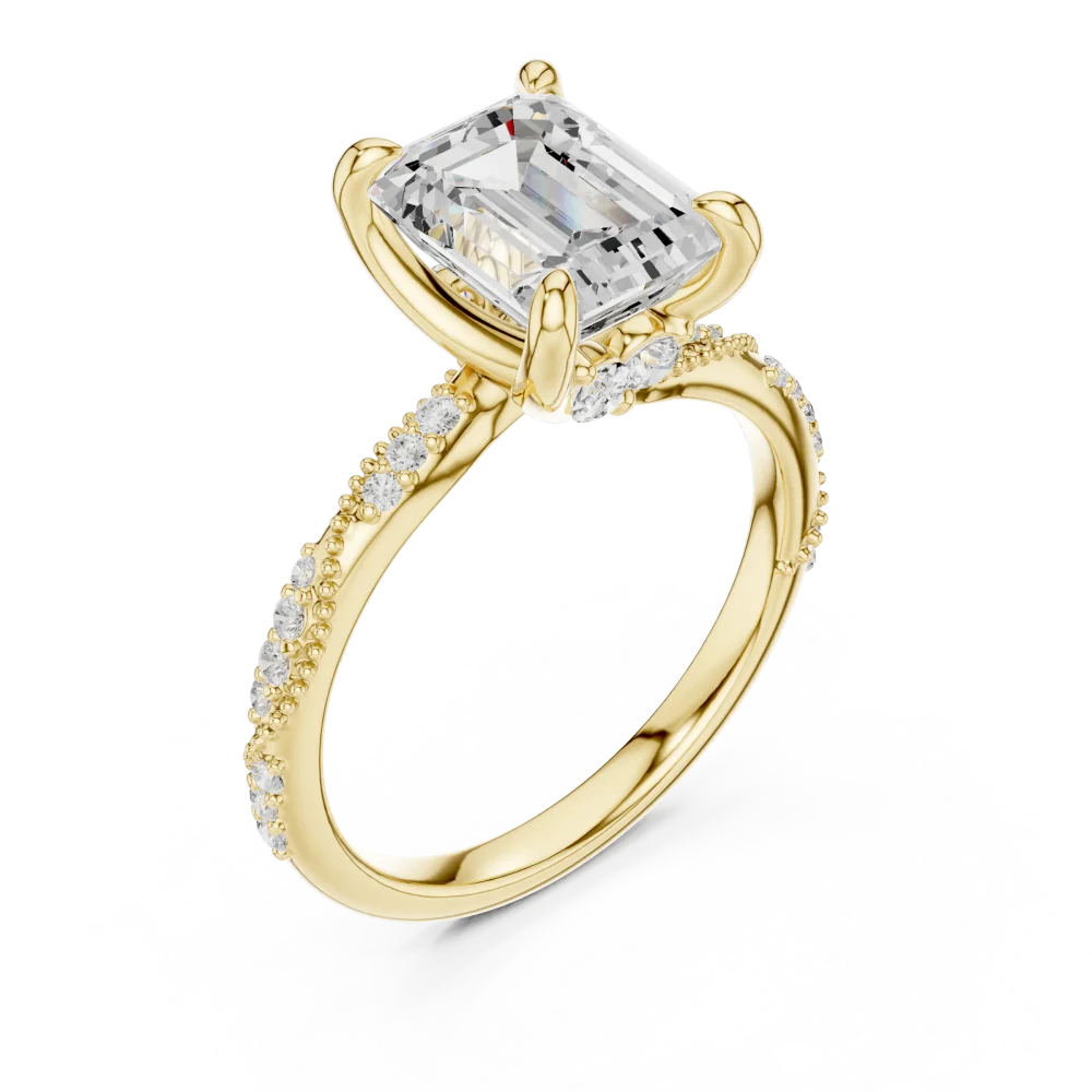 Discover the Ethereal Emerald Cut Solitaire, a brilliant DIAMEUR lab-grown diamond ring crafted for modern luxury. Shop this timeless masterpiece today.