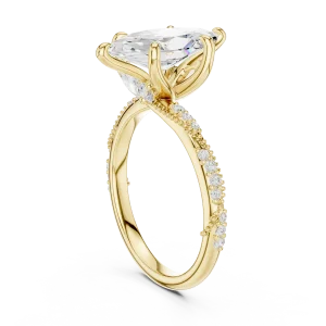 Ethereal Marquise Cut Pavé-Set Solitaire Engagement Ring - Image 3