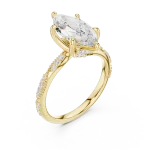 Ethereal Marquise Cut Pavé-Set Solitaire Engagement Ring