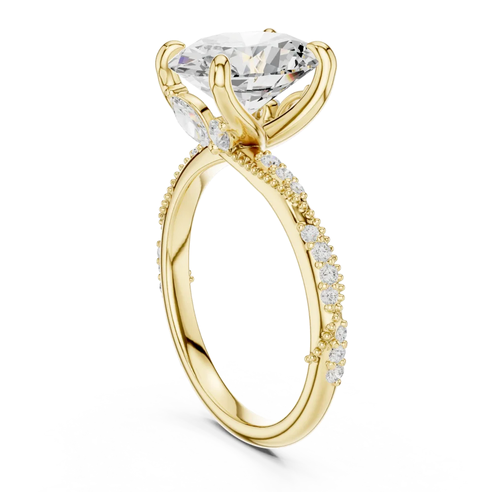 Essence Oval Cut Pavé-Set Hidden Halo Solitaire Ring - Image 3