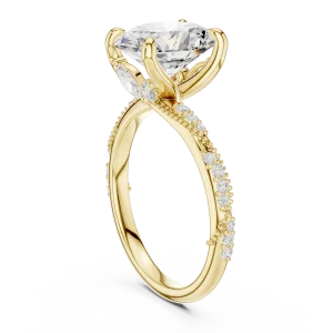 Essence Oval Cut Pavé-Set Hidden Halo Solitaire Ring - Image 3