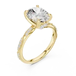 Essence Oval Cut Pavé-Set Hidden Halo Solitaire Ring