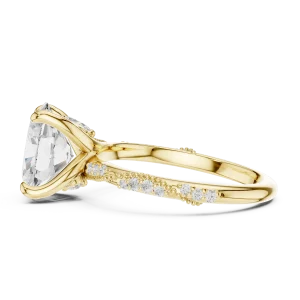 Essence Oval Cut Pavé-Set Hidden Halo Solitaire Ring - Image 4