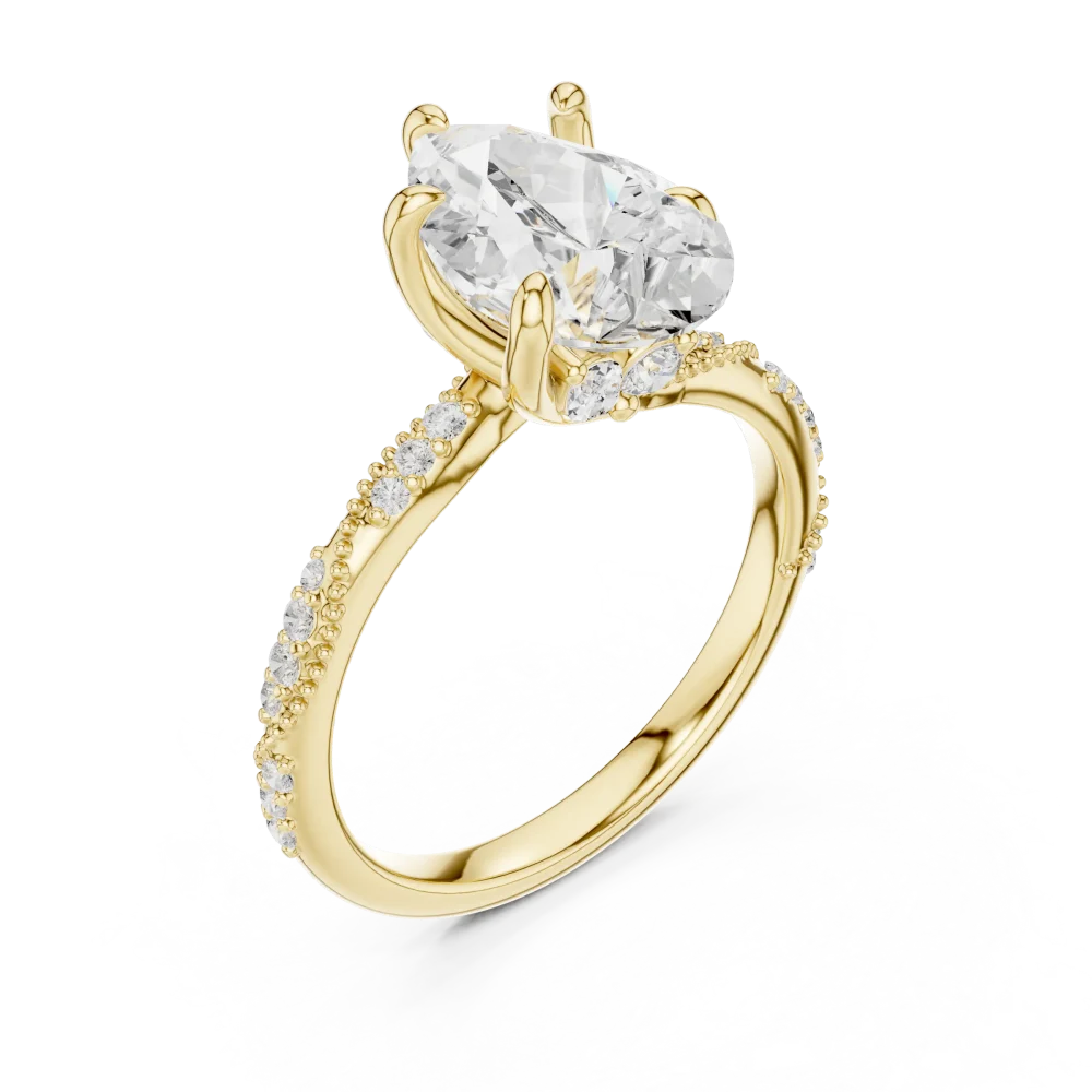Elevate your love with this Ethereal Pear Cut Solitaire Ring. Featuring brilliant DIAMEUR diamonds and artisan craftsmanship. Shop this modern luxury.