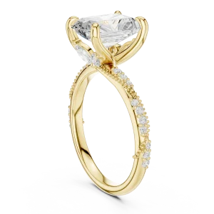 Radiant Ethereal Pavé-Set Radiant Cut Solitaire Ring - Image 3