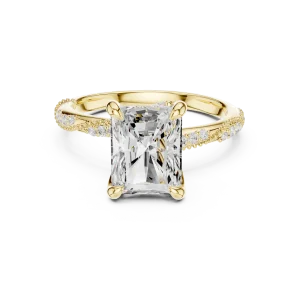 Radiant Ethereal Pavé-Set Radiant Cut Solitaire Ring - Image 2