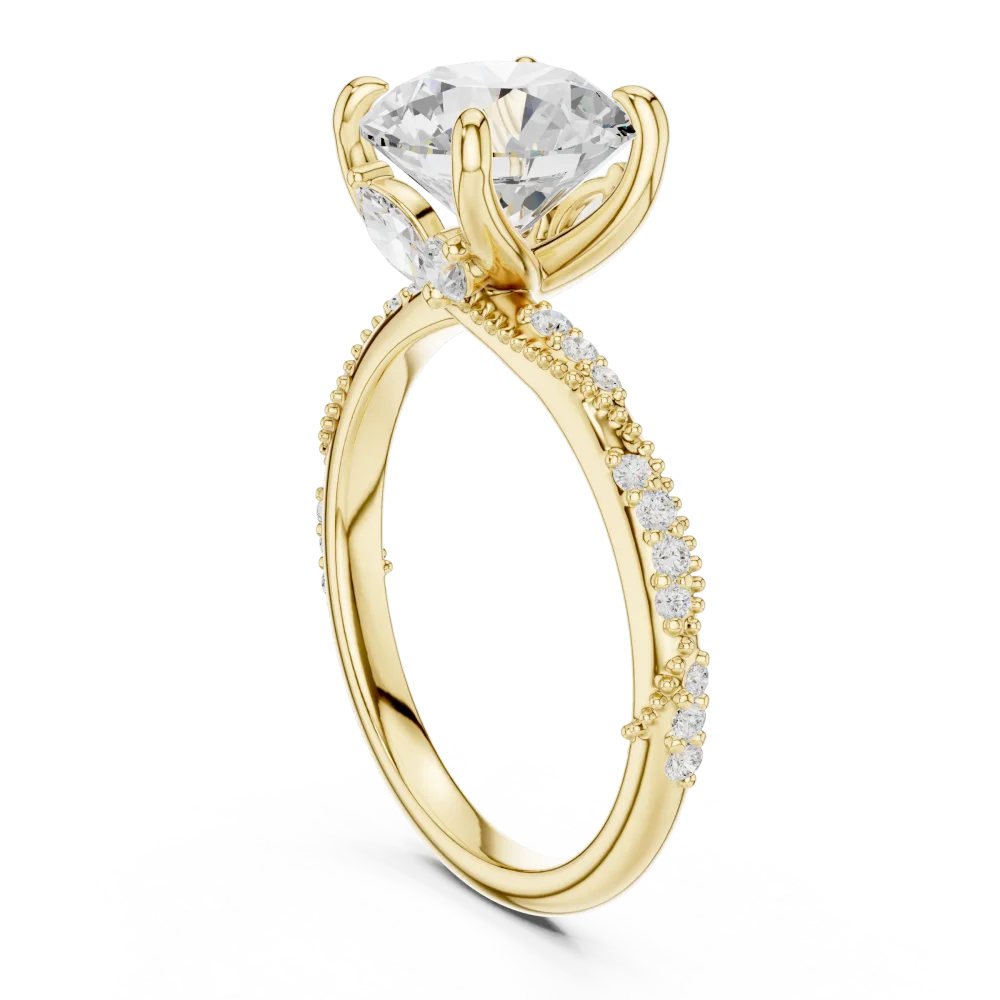 Luminary Round Brilliant Pavé-Set Solitaire Engagement Ring - Image 3
