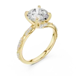 Luminary Round Brilliant Pavé-Set Solitaire Engagement Ring