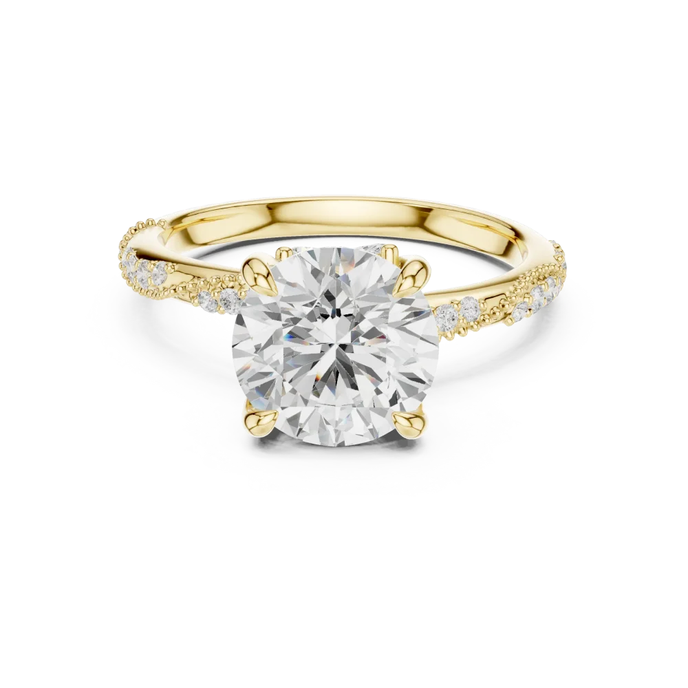 Luminary Round Brilliant Pavé-Set Solitaire Engagement Ring - Image 2
