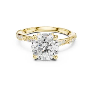 Luminary Round Brilliant Pavé-Set Solitaire Engagement Ring - Image 2