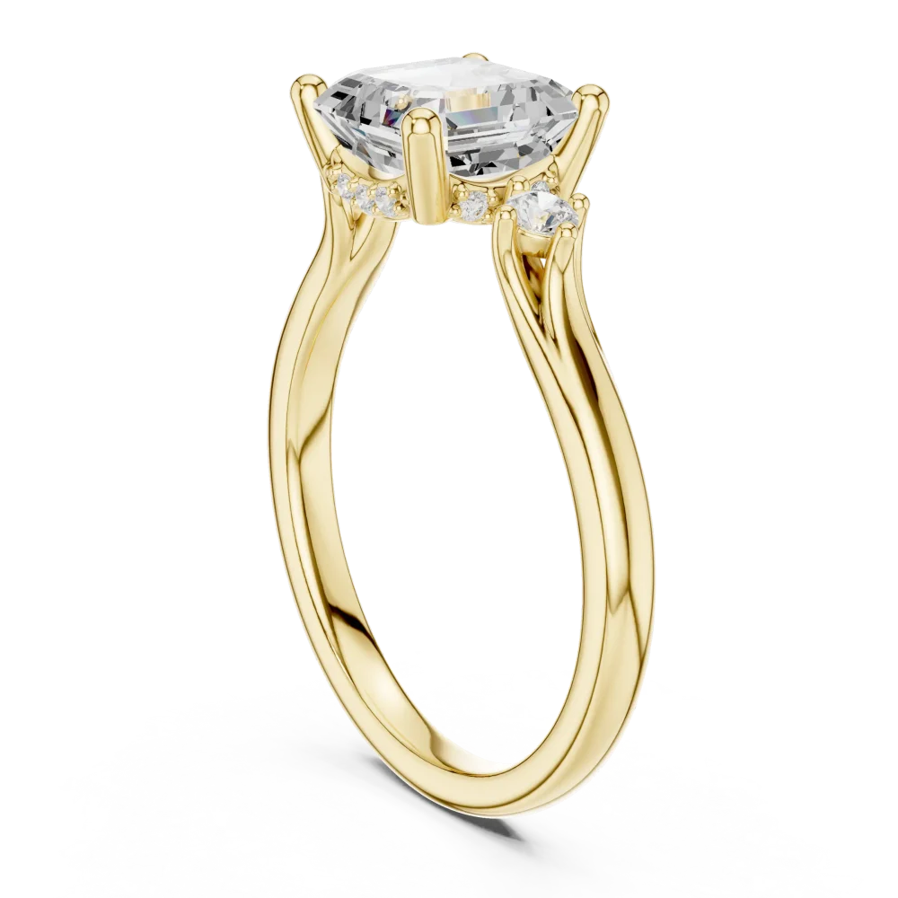 Luminary Emerald Cut Three Stone Solitaire Ring - Image 3