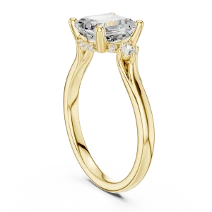 Luminary Emerald Cut Three Stone Solitaire Ring - Image 3