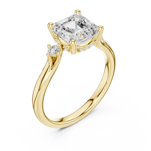 Luminary Emerald Cut Three Stone Solitaire Ring