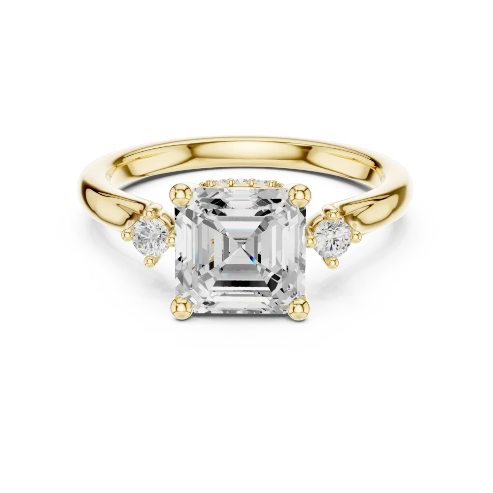 Luminary Emerald Cut Three Stone Solitaire Ring - Image 2