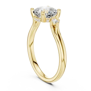 Ethereal Cushion Three Stone Radiant Solitaire Ring - Image 3