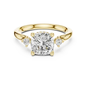 Ethereal Cushion Three Stone Radiant Solitaire Ring - Image 2