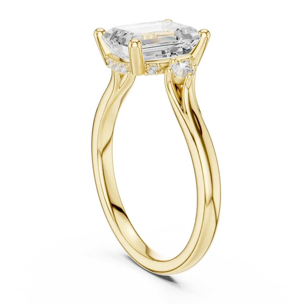 Luminary Emerald Cut Three Stone Solitaire Ring - Image 3