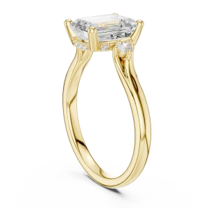 Luminary Emerald Cut Three Stone Solitaire Ring - Image 3