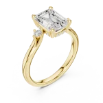 Luminary Emerald Cut Three Stone Solitaire Ring