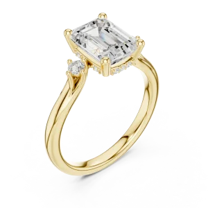 Luminary Emerald Cut Three Stone Solitaire Ring