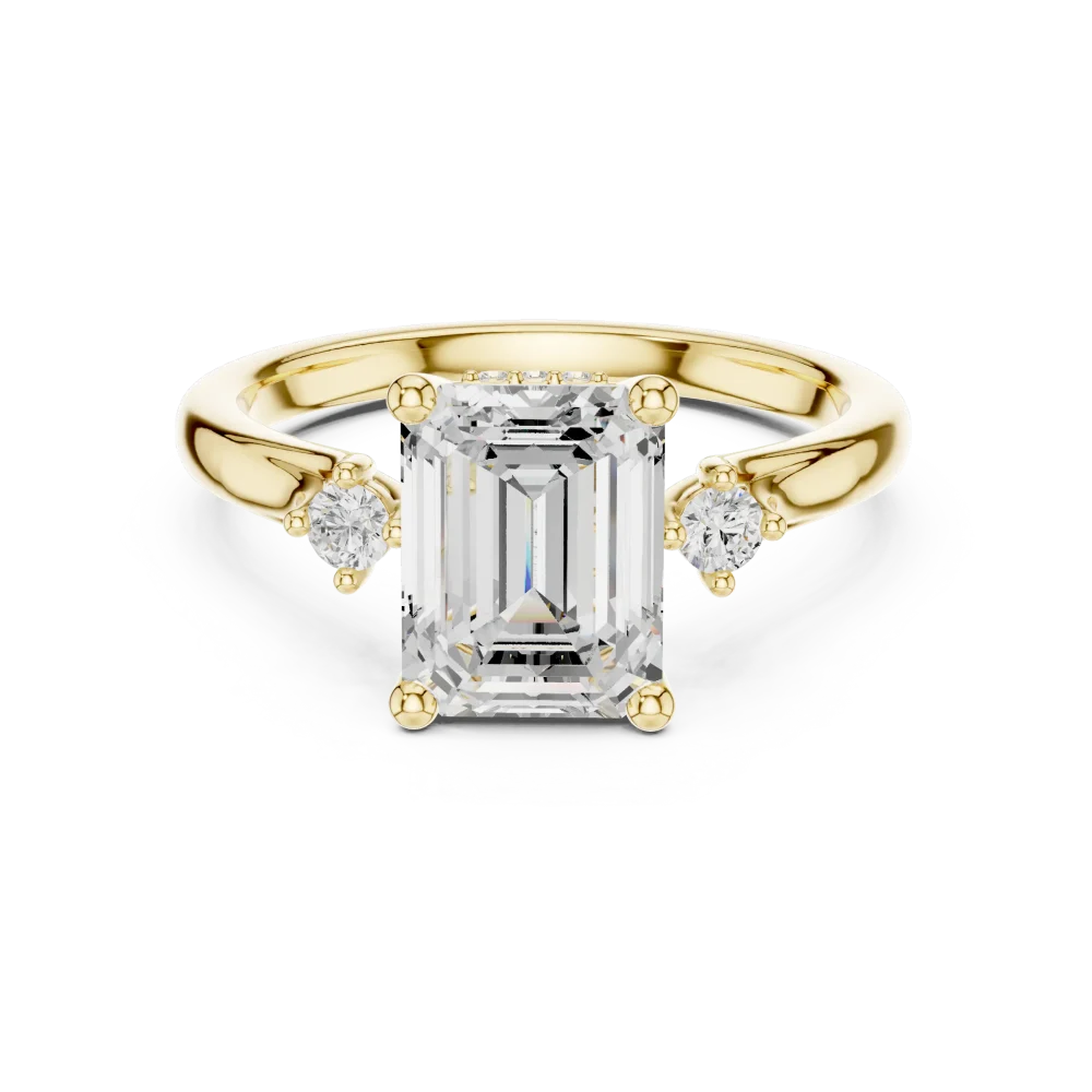 Luminary Emerald Cut Three Stone Solitaire Ring - Image 2