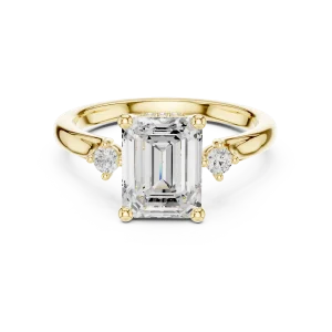 Luminary Emerald Cut Three Stone Solitaire Ring - Image 2