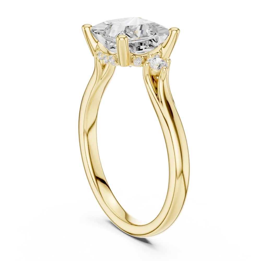 Ethereal Princess Cut Three-Stone Solitaire Engagement Ring - Image 3
