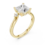 Ethereal Princess Cut Three-Stone Solitaire Engagement Ring