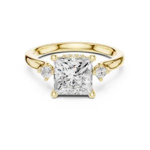 Ethereal Princess Cut Three-Stone Solitaire Engagement Ring - Image 2