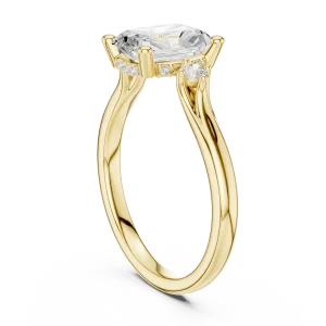 Ethereal Radiant Cut Three-Stone Architectural Solitaire Ring - Image 3