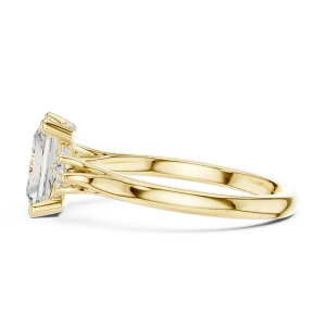 Ethereal Radiant Cut Three-Stone Architectural Solitaire Ring - Image 4