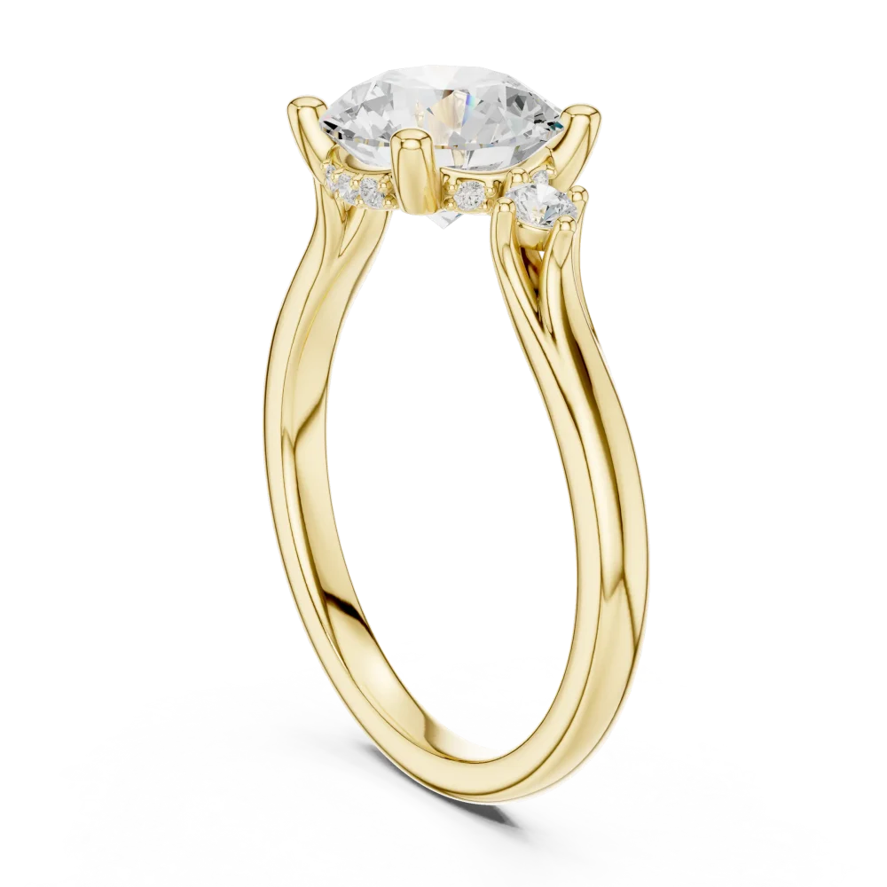 Ethereal Round Brilliant Three Stone Solitaire Ring - Image 3