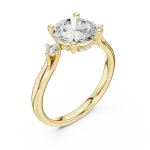 Ethereal Round Brilliant Three Stone Solitaire Ring