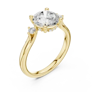 Ethereal Round Brilliant Three Stone Solitaire Ring