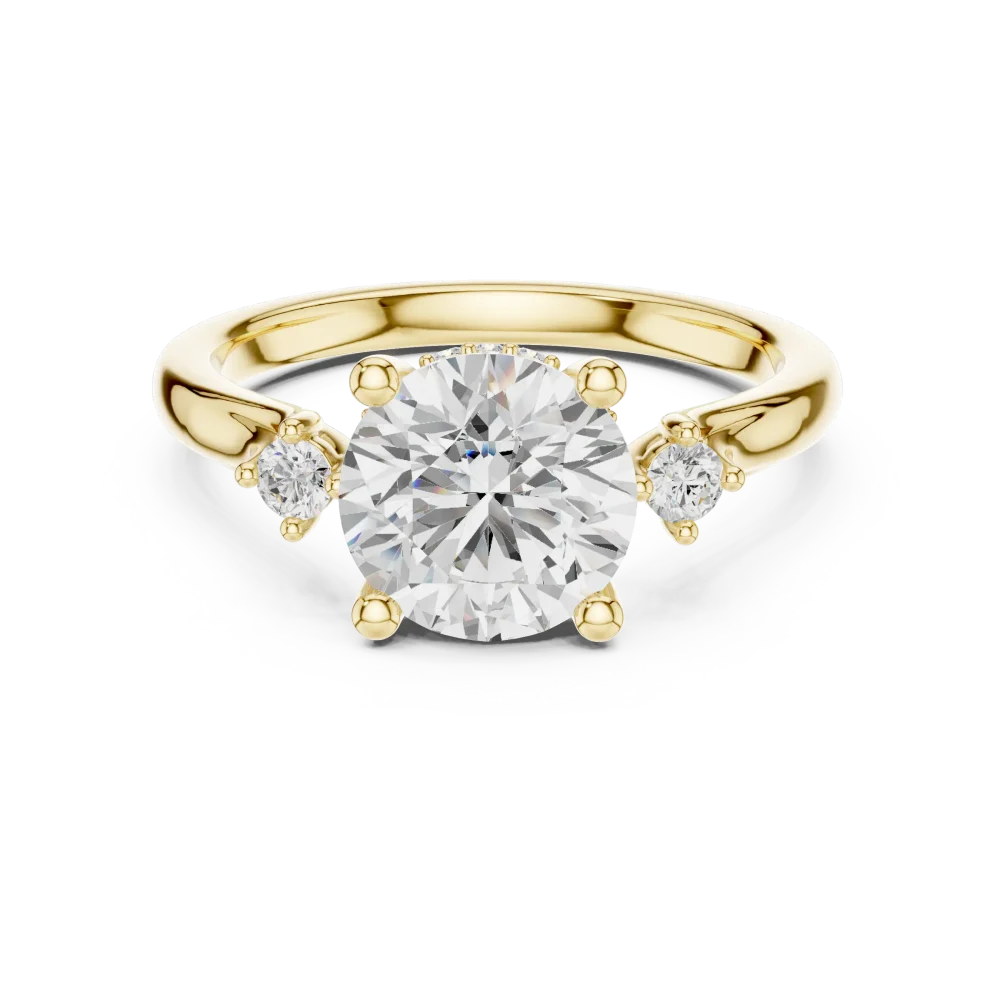 Ethereal Round Brilliant Three Stone Solitaire Ring - Image 2