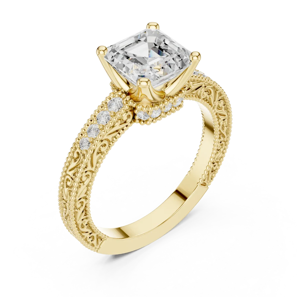 Experience timeless elegance with this emerald cut solitaire ring. Expertly crafted with brilliant DIAMEUR diamonds. Shop your perfect ring today.