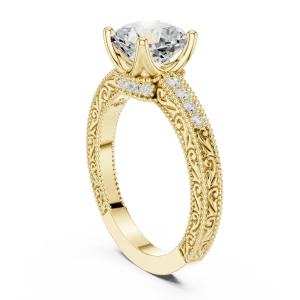 Ethereal Cushion Cut Pavé-Set Solitaire Engagement Ring - Image 3