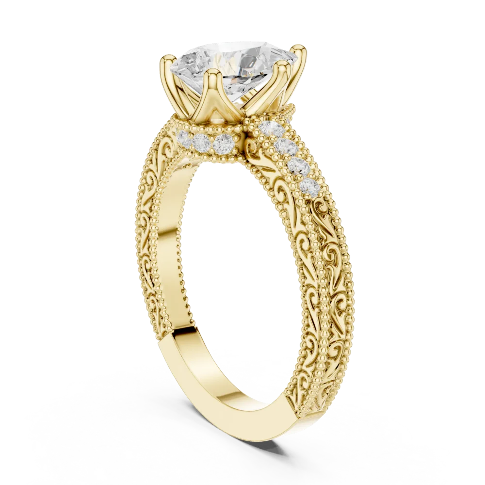 Ethereal Pear Cut Pavé-Set Solitaire Engagement Ring - Image 3