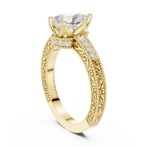 Ethereal Pear Cut Pavé-Set Solitaire Engagement Ring - Image 3