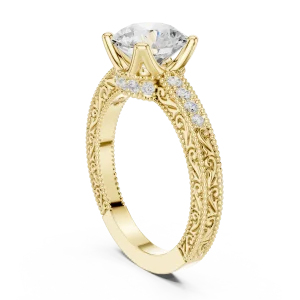 Ethereal Round Brilliant Pavé-Set Solitaire Engagement Ring - Image 3