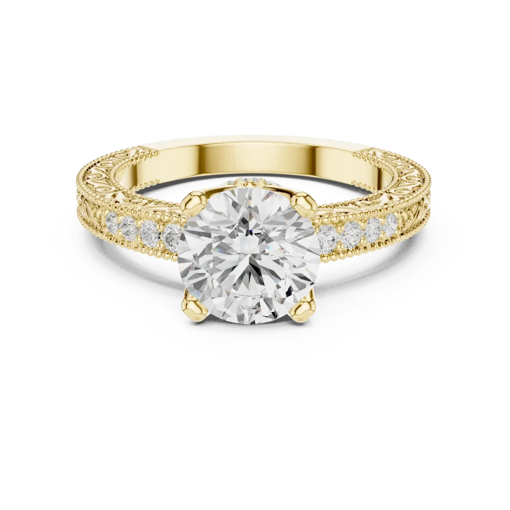 Ethereal Round Brilliant Pavé-Set Solitaire Engagement Ring - Image 2
