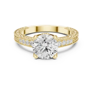Ethereal Round Brilliant Pavé-Set Solitaire Engagement Ring - Image 2