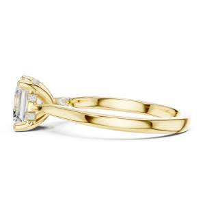 Ethereal Emerald Cut Hidden Halo Solitaire Ring - Image 4